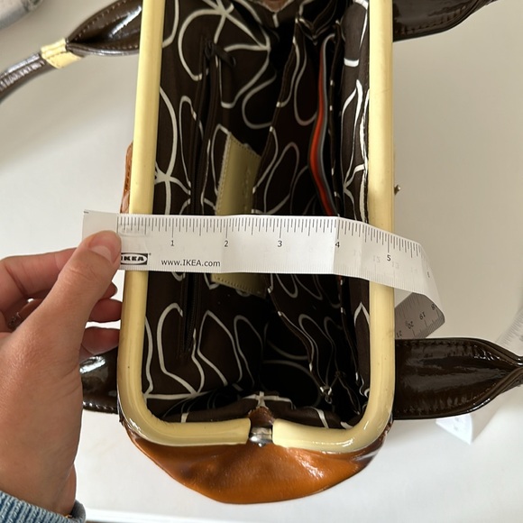 🎉ORLA KIELY Brown & tan Patent Leather Handbag💕 - Picture 14 of 16